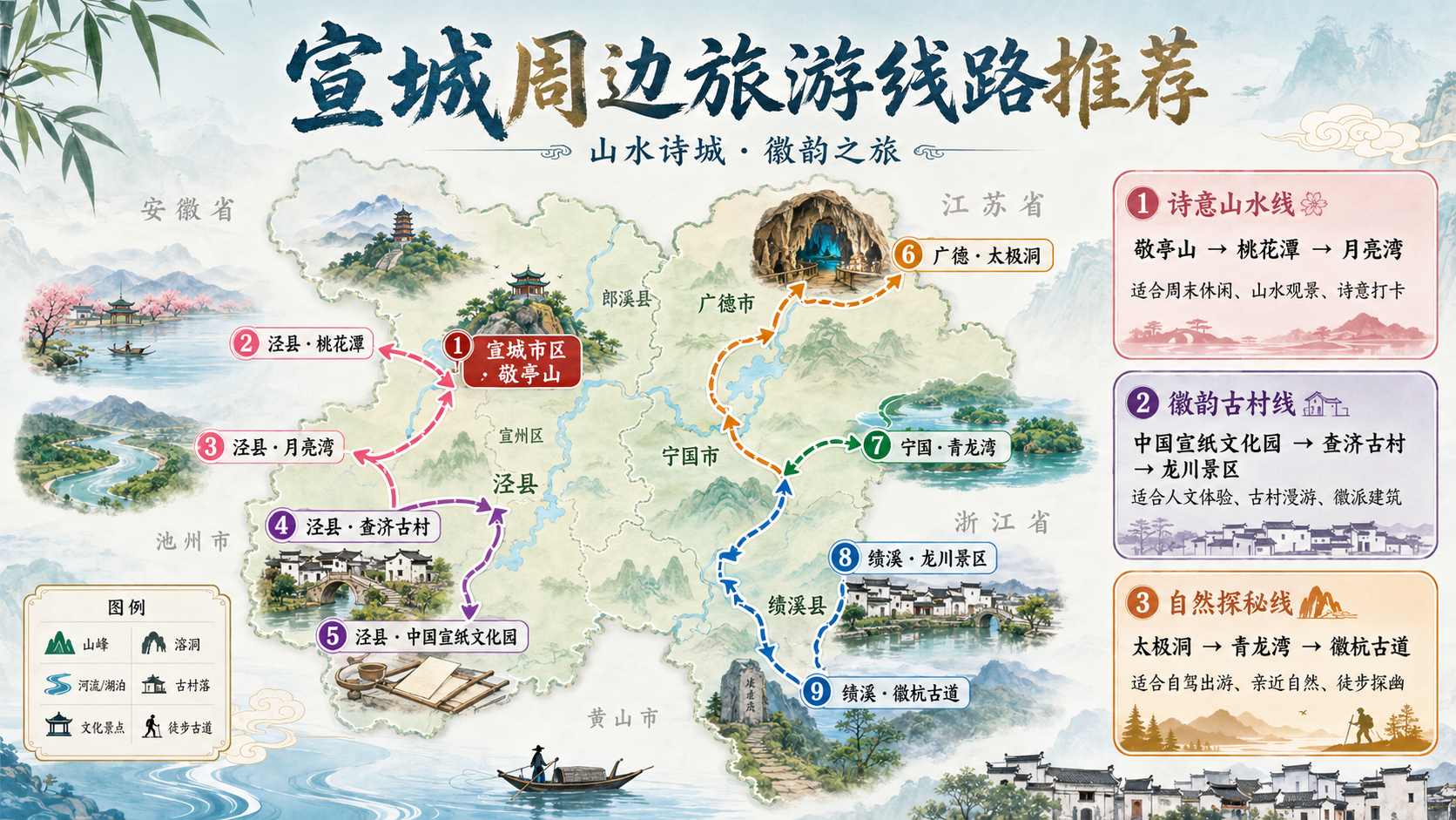 宣城周边旅游推荐（AIGC）
